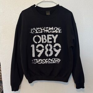 Obey Black Crewneck Sweatshirt with White 'Obey 1989' Graphic